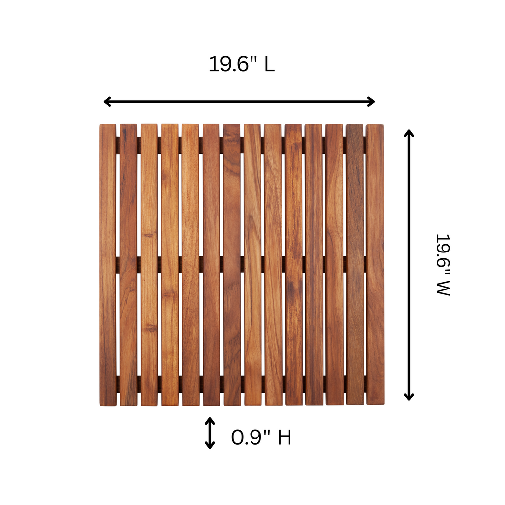 Redfish Oiled Teak Shower and Bath Mat 19.6″ x 19.6″